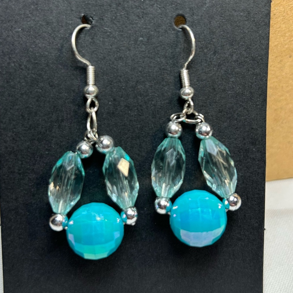 Blue Dangly Earrings